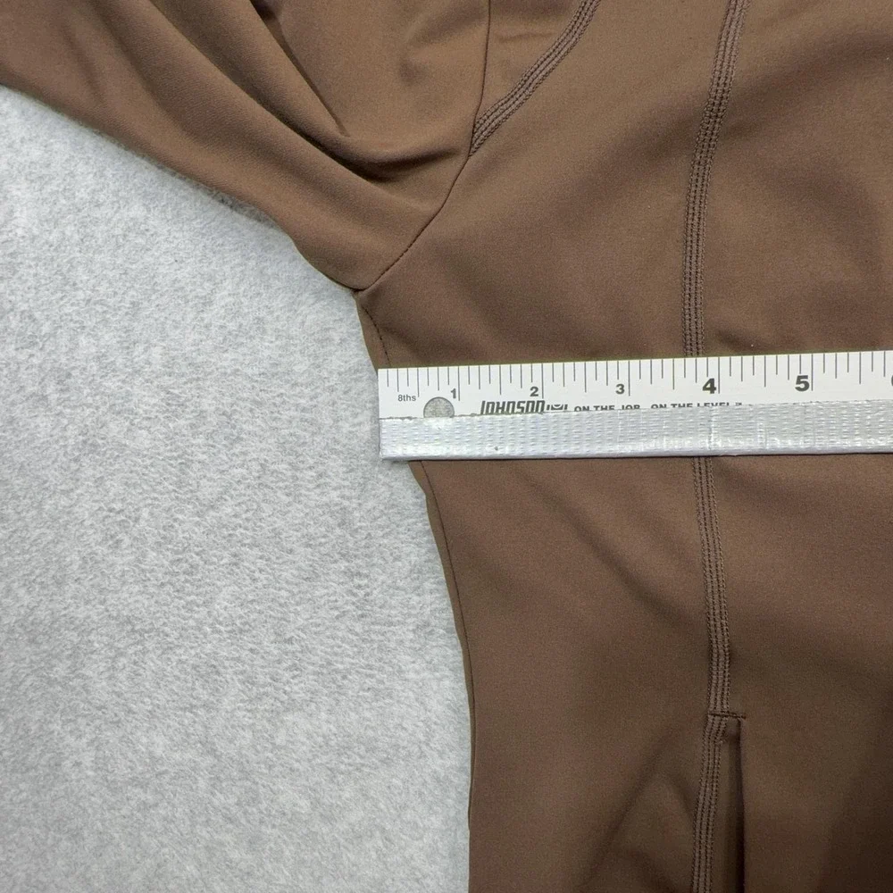 Alo Yoga Jacket Womens XS Brown Track Hooded Full Zip Performance Thumbholes